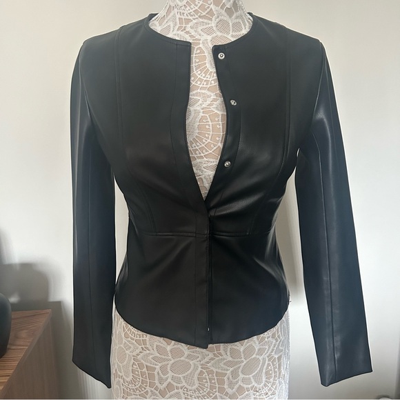 ZARA - Faux Leather Jacket in BLACK - Picture 2 of 10